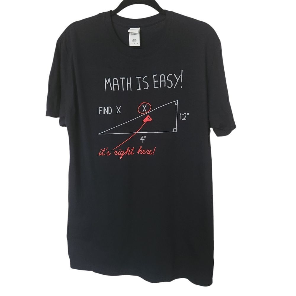 Gildan Unisex Short Sleeve Crew Neck Math Theme Novelty T-Shirt Size Large